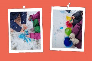 Farbexperimente im Schnee