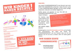 Kinderdemo am 20. November in der Neuen Steinmetzstraße